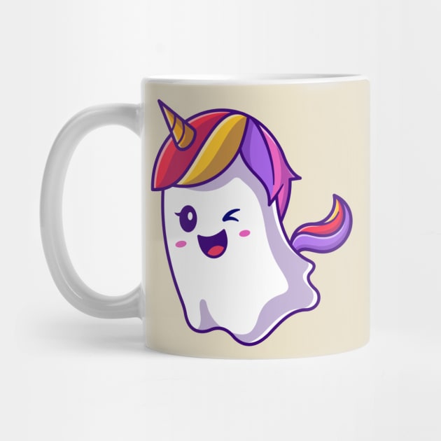 Cute Unicorn Ghost Cartoon by Catalyst Labs